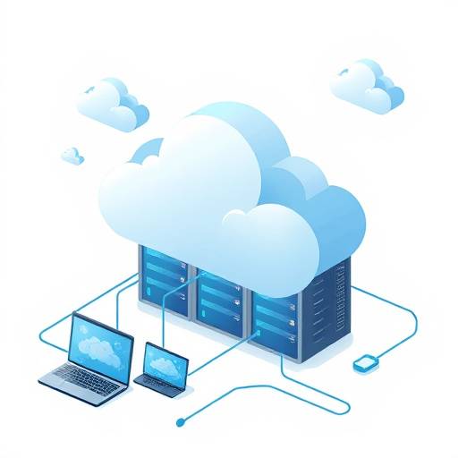 Illustration of cloud servers connected to various devices, symbolizing the benefits of cloud computing for businesses