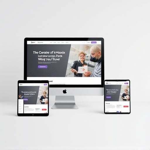Web design mockup showcasing a modern website layout on different devices